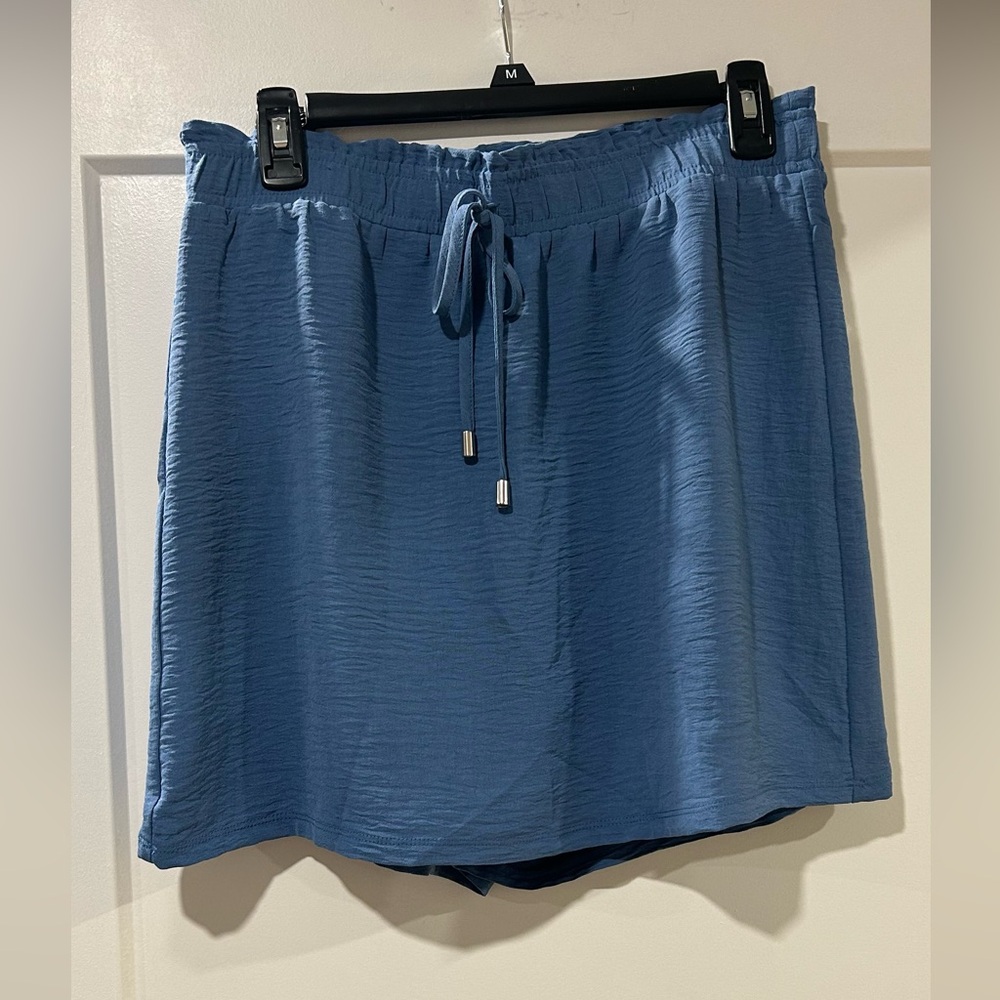 Blue Drawstring Skort